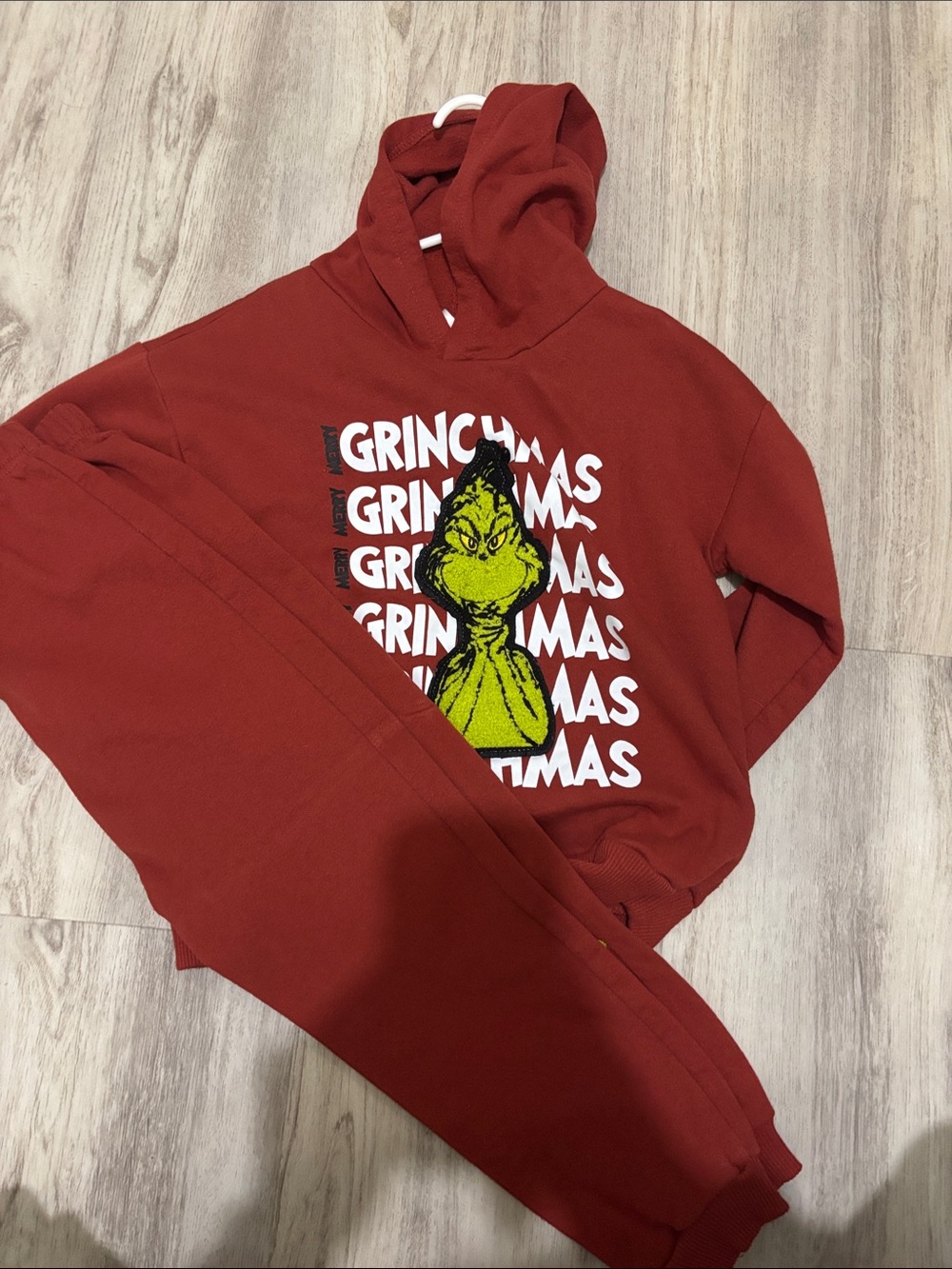 Divided Kids Red Grinch Holiday Hoodie & Joggers Set